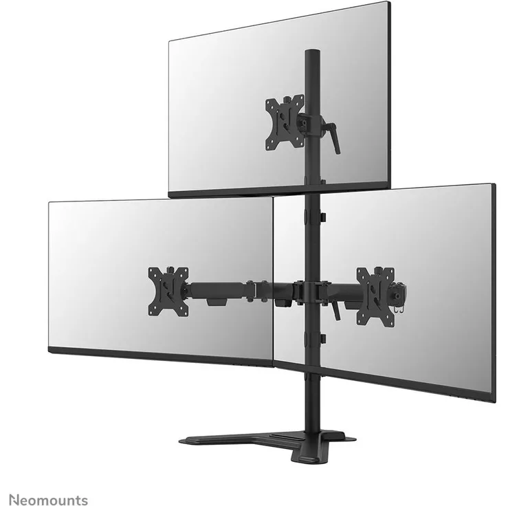 Neomounts DS45-600BL2-1 Monitorständer für drei Bildschirme 10-32", schwarz, mit Neige-, Schwenk- und Drehfunktion, VESA 75x75/100x100 mm, Kabelmanagement