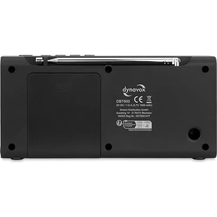 Dynavox DBT200 tragbares, digitales DAB+/UKW Radio, Wecker, BT, TFT-Display, Schwarz – Bild 3