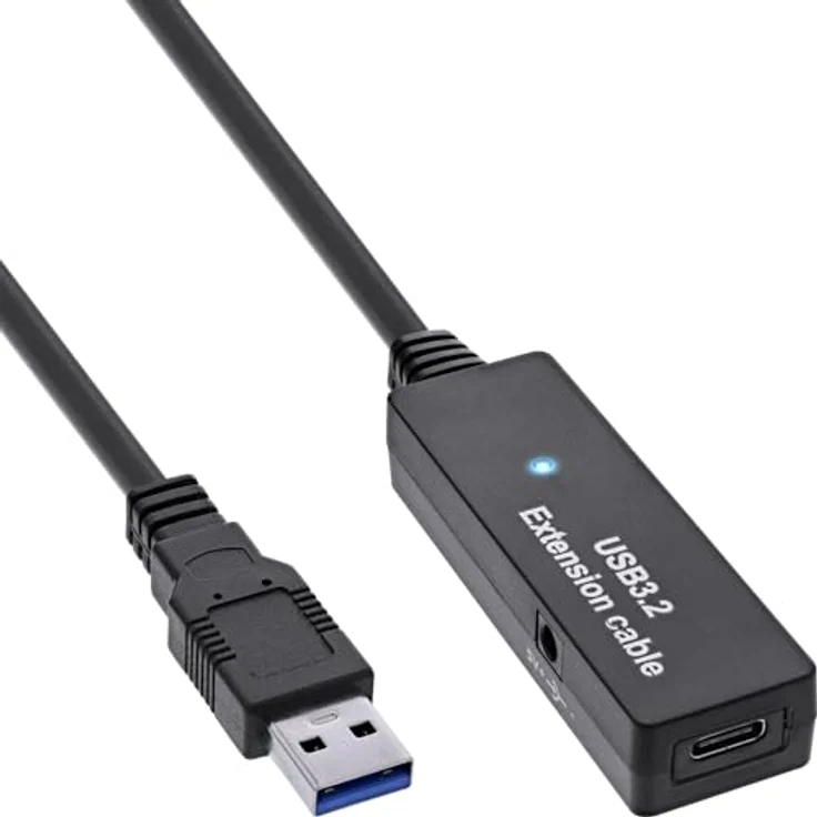 InLine USB 3.2 Gen.1 Aktiv-Verlängerungskabel, 5 m, Datenübertragungsrate bis zu 5 Gb/s, schwarz – Bild 1