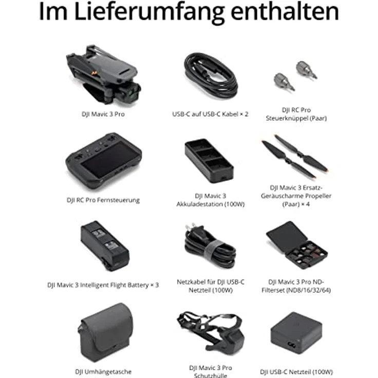 DJI Mavic 3 Pro Fly More Combo mit DJI RC Pro (leuchtstarker Bildschirm), 4/3 CMOS Hasselblad-Kamera, drei Intelligent Flight Batteries, Ladestation, ND-Filterset und mehr, Kameradrohne für Erwachsene – Bild 5