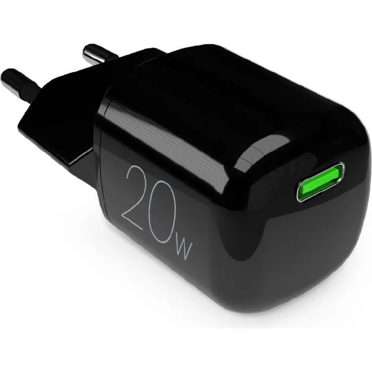 Puro Reiselader 20W USB-C PD GaN, kompaktes USB Ladegerät, schwarz