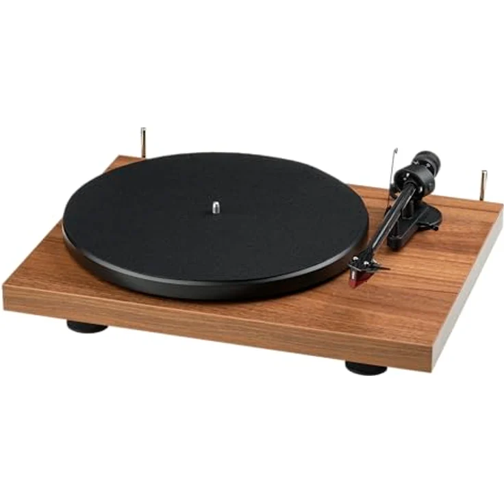Pro-Ject Debut E Carbon, Plattenspieler mit Carbon Tonarm, Ortofon 2M Red, Elektronische Geschwindigkeitsumschaltung, Walnuss, Made in Europe – Bild 1