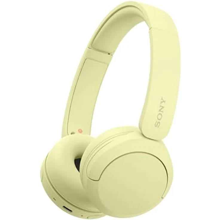 Sony WH-CH520 Kabelloser Bluetooth On-Ear-Kopfhörer, hohe Klangqualität, leichtes Design, bis zu 50 Stunden Akkulaufzeit, Schnellladung, EQ, klare Gesprächsqualität - Gelb