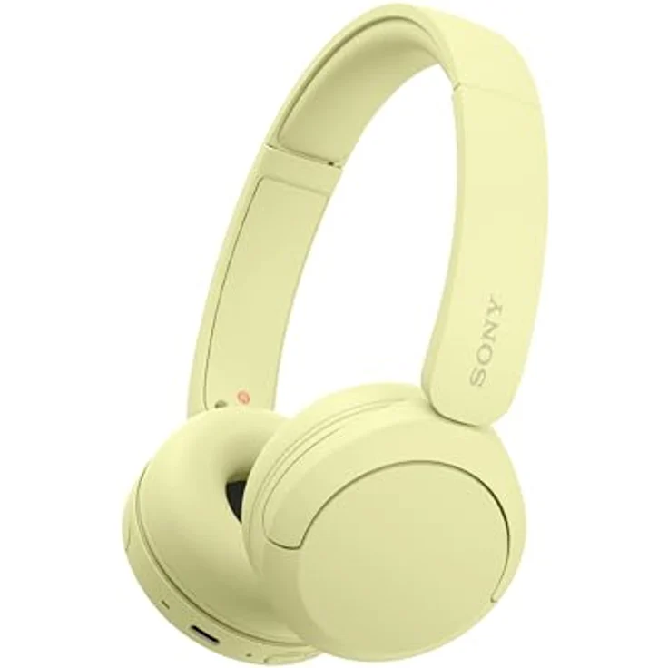 Sony WH-CH520 Kabelloser Bluetooth On-Ear-Kopfhörer, hohe Klangqualität, leichtes Design, bis zu 50 Stunden Akkulaufzeit, Schnellladung, EQ, klare Gesprächsqualität - Gelb – Bild 1