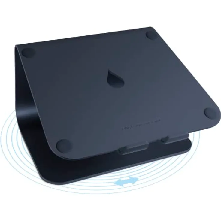 Rain Design mStand360 Laptop Stand w/Swivel Base - Midnight, ergonomischer Aluminium Ständer mit 360 Grad Drehfuß