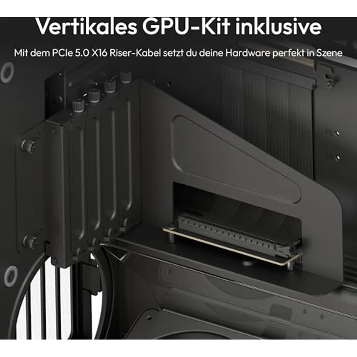 HAVN HS 420 VGPU PC-Gehäuse, Midi-Tower, E-ATX, Tempered Glass, PCIe 5.0 Riser Kabel - schwarz – Bild 6