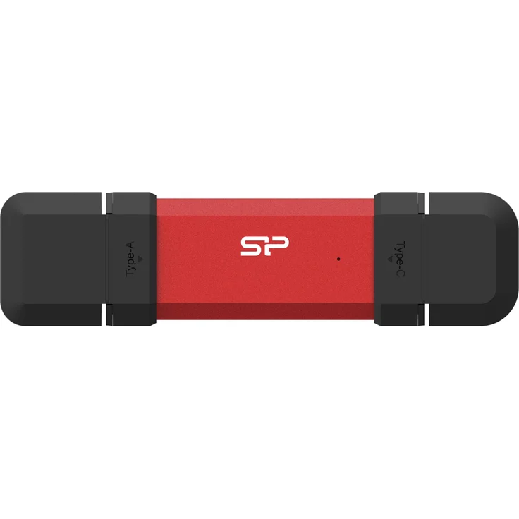 Silicon Power DS72, 1TB USB Stick mit USB Typ A+C, 1050/850 MB/s, rot, externe SSD mit AES-Verschlüsselung