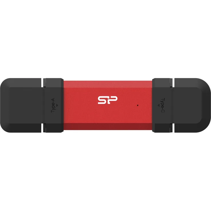 Silicon Power DS72, 1TB USB Stick mit USB Typ A+C, 1050/850 MB/s, rot, externe SSD mit AES-Verschlüsselung