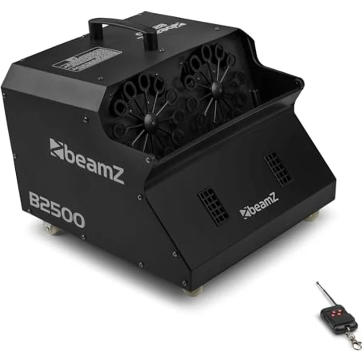 BeamZ B2500 Seifenblasenmaschine, Hazer mit kabelloser Fernbedienung und großemblasenverteilendem Lüfter – Bild 1