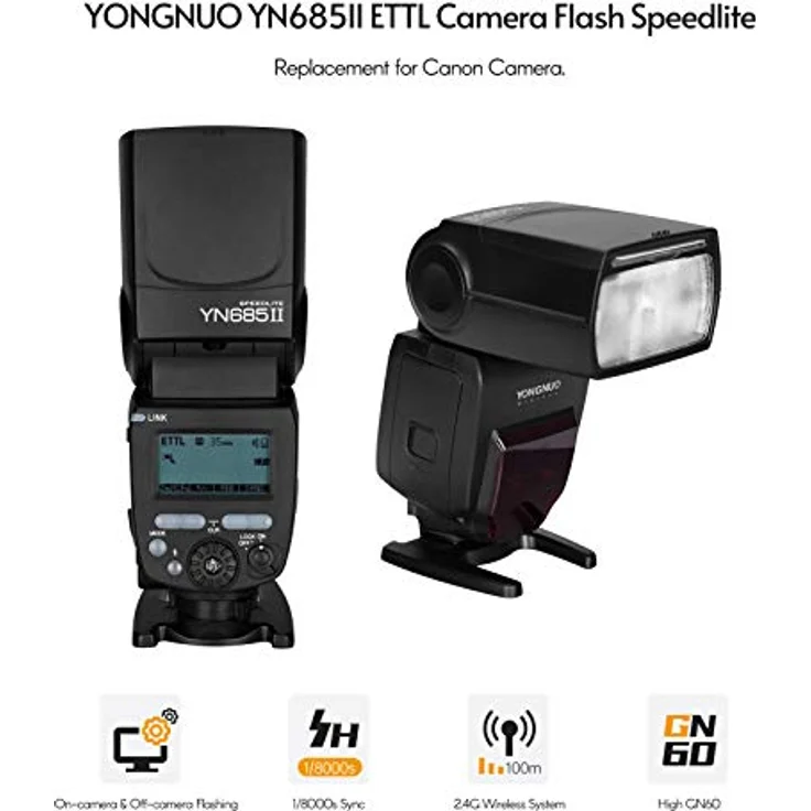 Blitzlicht - Yongnuo YN685 Blitzlicht GN60 1/8000 s 2.4 G Wireless-TTL fuer Canon DSLR-Kamera kompatibel mit dem drahtlosen System von YONGNUO 622c / 603 – Bild 5