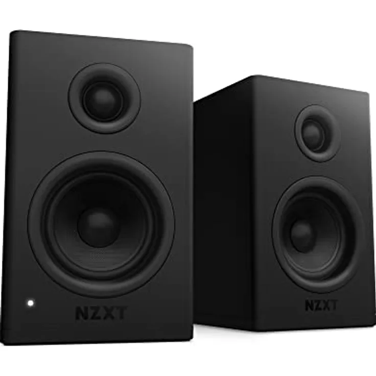 NZXT Relay PC-Gaming-Desktop-Lautsprecher – AP-SPKB2-EU - Full-Range-Sound – 80 Watt – Hoher Dynamikbereich – Seidenkalotten-Hochtöner – Glasfaser-Tieftöner– Schwarz