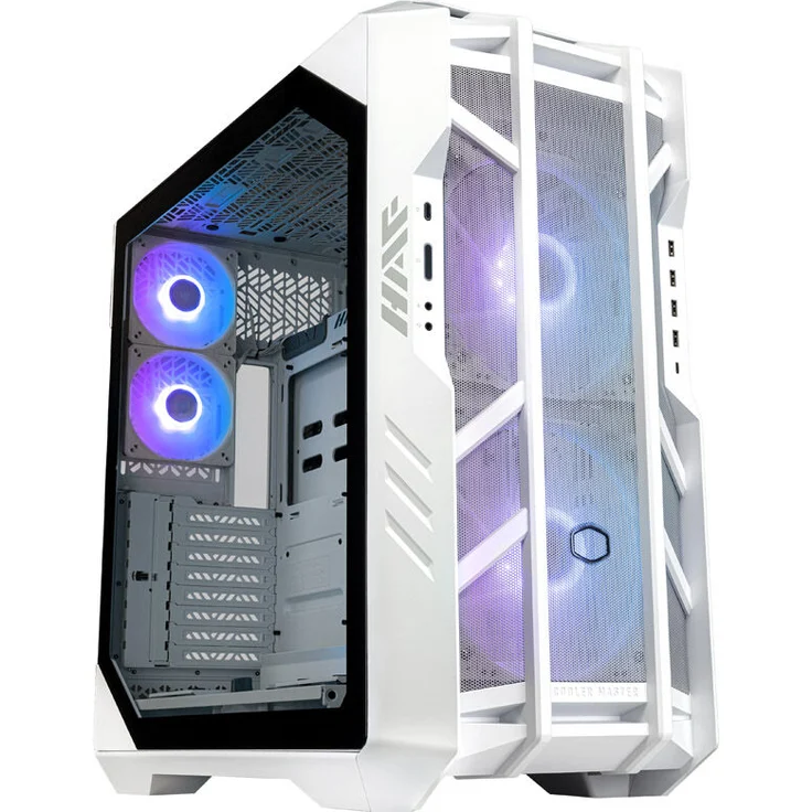 Cooler Master HAF 700 Big-Tower, Tempered Glass - weiß - Vielseitiger Big-Tower für bis zu 11x Lüfter und 9x Festplatten