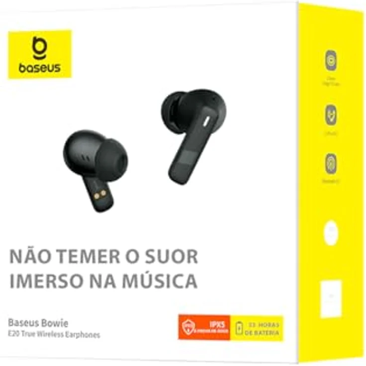 Baseus Bowie E20, Kabellose Kopfhörer mit hoher Klangqualität und Komfort, Schwarz – Bild 9