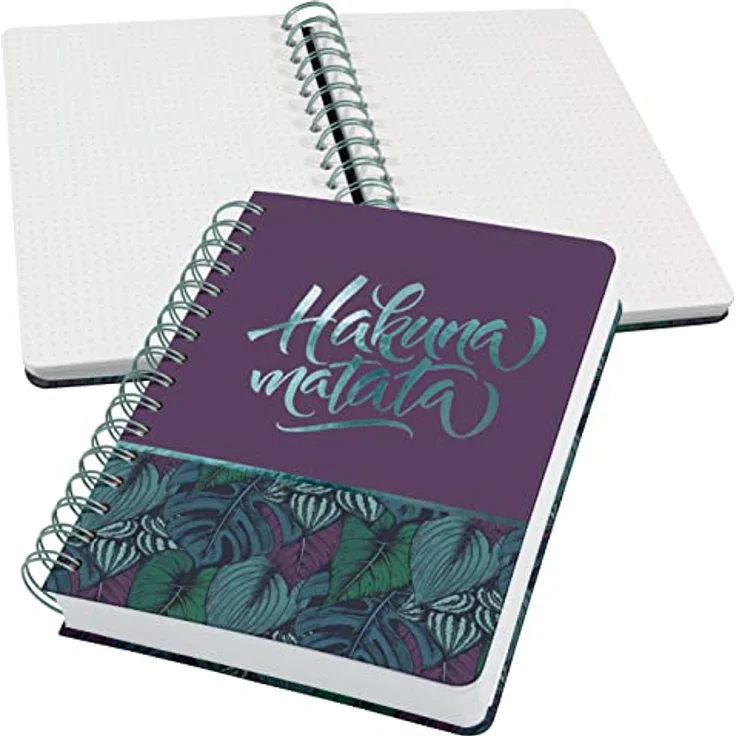 Sigel Jolie Spiral-Notizbuch Jungle Dreams, Hardcover A5 mit 240 perforierten punktkarierten Seiten, lila/türkis/grün – Bild 1