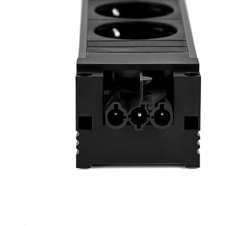 Bachmann, Steckdosenleiste, STEP BASE power strip (6 x), Kunststoffprofil in schwarz, 6 x Schutzkontaktsteckdosen 35° – Bild 4