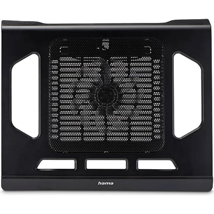 Hama Notebook-Kühler Black Edition, Kühlungssystem mit blauen LEDs und gummierter Unterseite für stabilen Stand – Bild 1