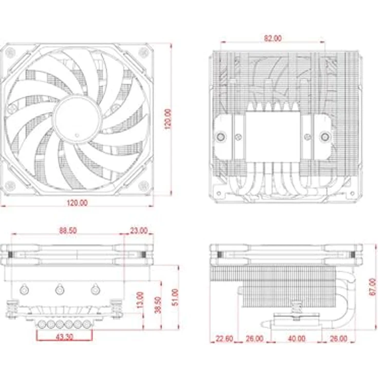 ID-Cooling IS-67-XT BLACK, CPU Luftkühler mit max. 32 dBA, schwarz – Bild 7