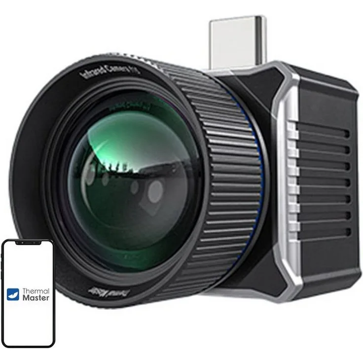 THERMAL MASTER T2Max, Wärmebildkamera mit USB-C-Anschluss, robustem Aluminiumgehäuse in Schwarz, ideal für Elektriker und Installateure