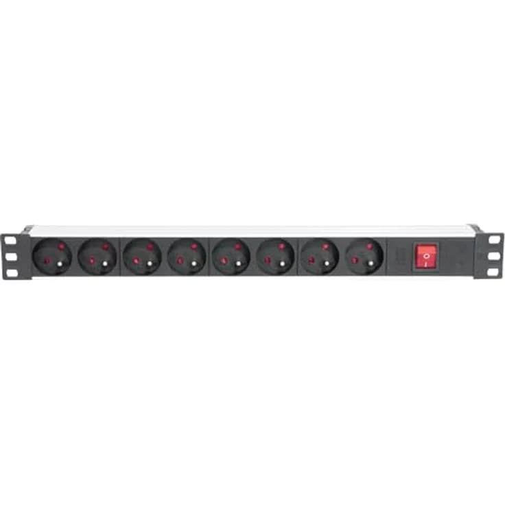 Ibiza - LC806-19" Rackmount 8-Fach Steckdosenleiste mit Hauptschalter - Aluminiumlegierung Schwarz - Französische Steckdosen – Bild 6