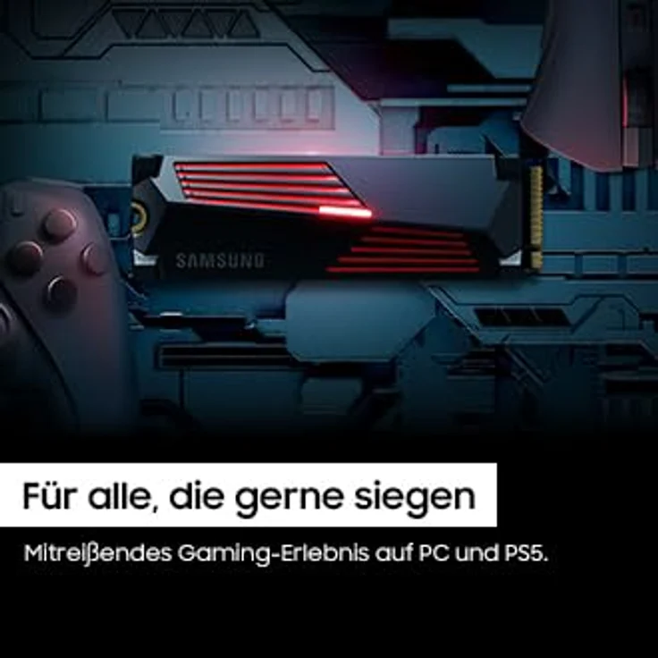 Samsung 990 PRO Heatsink NVMe M.2 SSD mit Kühlkörper, 4 TB, PCIe 4.0, 7.450 MB/s Lesen, 6.900 MB/s Schreiben, Interne SSD mit RGB für PC-/Konsolen-Gaming und Videobearbeitung, MZ-V9P4T0CW – Bild 3