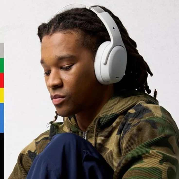 Skullcandy Crusher ANC 2 Over-Ear Noise Cancelling Wireless-Kopfhörer mit Sensory Bass, 50 Std. Akkulaufzeit, Skull-iQ, Alexa-Unterstützung, Mikro, Bluetooth-kompatibel - Bone – Bild 2