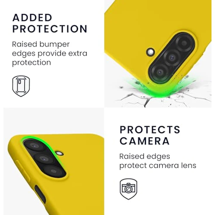 kwmobile Hülle für Samsung Galaxy A27 5G, TPU Case in Strahlend Gelb, flexible Schutzhülle mit kabellosem Laden und rutschfester Gummierung – Bild 3