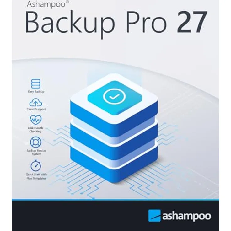 Ashampoo Backup Pro 27, Backup Software zur Sicherung und Wiederherstellung von Daten und Systemen, 1 Gerät, 1 Benutzer, Lifetime-Lizenz, PC Aktivierungscode per Product Key Card