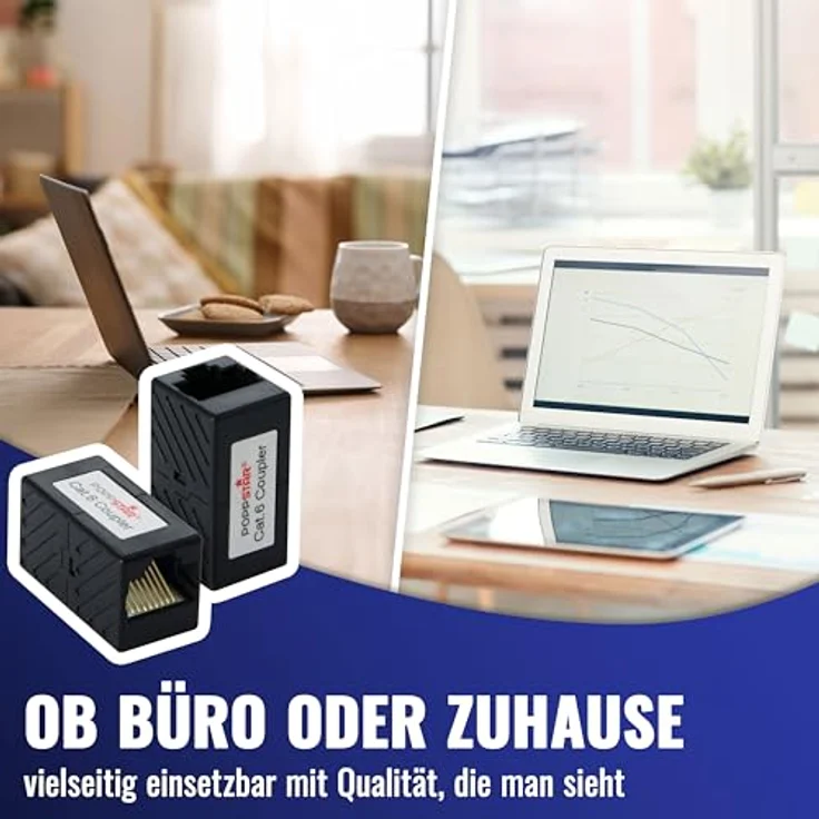 Poppstar 1x Adapter RJ45 Kupplung Cat6 (2x Buchse, 8-polig, geschirmt), Ethernetkabel Verbinder - Netzwerkkoppler für Patchkabel, DSL LAN Kabel, Netzwerkkabel, Modular uvm. – Bild 6