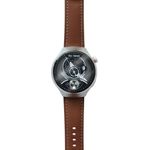 Leicke LEICKE APPLOID Smartwatch R9+ matt silber IP65 Smartwatch (3,86 cm/1,5 Zoll), Kunstleder-Armband braun, Metall-Armband silber, Anzeige versch. Gesundheitsfunktionen, verschiedene Sportmodi