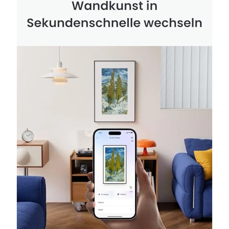 SwitchBot KI Art Frame 13.3'', Kabelloser Digitaler Bilderrahmen mit Elektronisch-Ink-Display, Extrem Lange Akkulaufzeit, Tisch- und Wandmontage, Alexa Kompatibel, KI-generierte Kunst – Bild 5