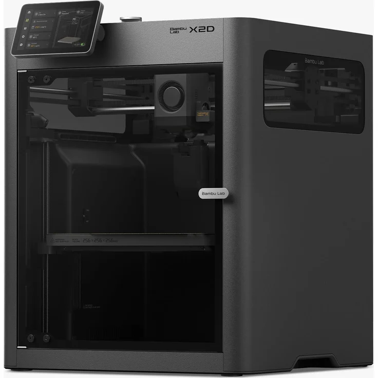 Bambu Lab X2D, Dual-Düsen 3D Drucker mit 256x256x260 mm Bauvolumen und bis zu 300 °C Düsentemperatur