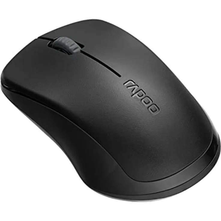 Rapoo 1680 Silent kabellose Maus Wireless Mouse 2.4 GHz Computermaus 1000 DPI Sensor 12 Monate Batterielaufzeit ergonomisch für PC & Mac - Schwarz – Bild 2