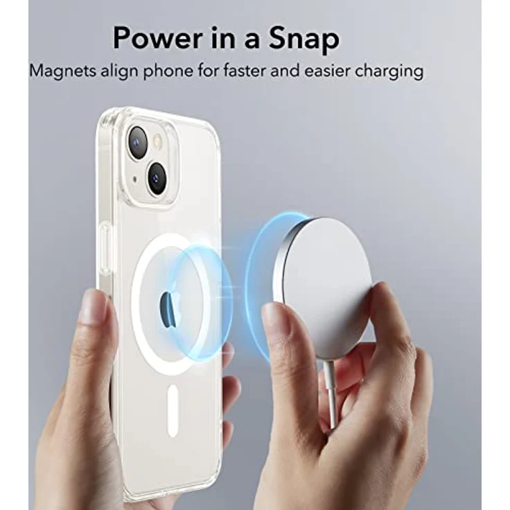 ESR iPhone 14 Plus Hülle Classic Hybrid Magnetische mit HaloLock, Klar, MagSafe kompatibel, Militärnorm Sturzschutz, Kratzfeste Rückseite – Bild 3