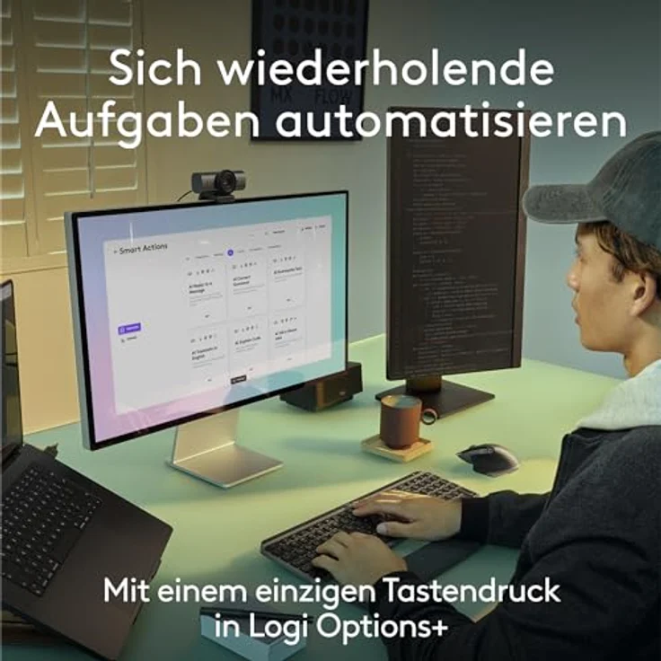 Logitech MX Keys S for Mac (DE, Kabellos), Tastatur, Grau mit Apple-Oberflächen und Logi Options+ Smart Actions – Bild 4