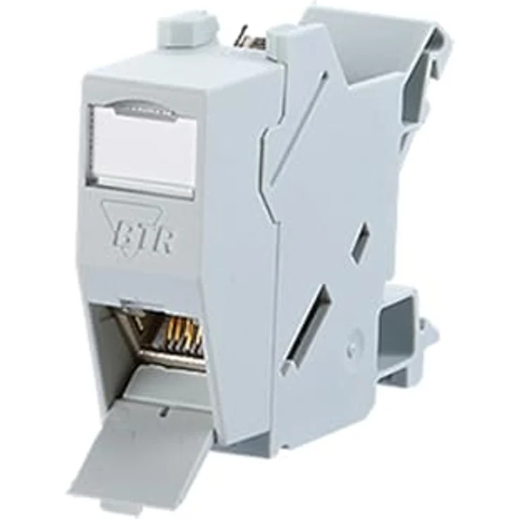 Metz Connect 1309426003-E Netzwerkdose Hutschiene CAT 6, Lichtgrau (RAL 7035), E-DAT Modul RJ45, geeignet für 10 GBit Ethernet und PoE – Bild 2