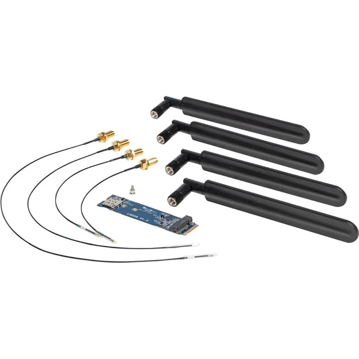 Shuttle WWN04 LTE (4G/5G) M.2 2280 Erweiterungskit mit Antennen für DS50U Serie und All In One PC, Blau, Schwarz
