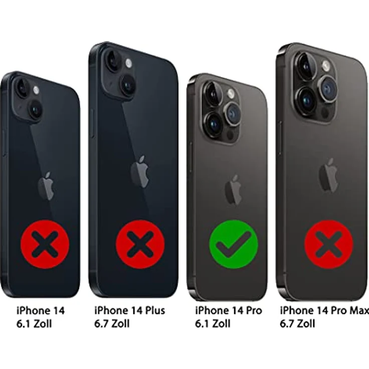 Burkley für iPhone 14 Pro - Magic Wallet - Leder Wallet Case mit abnehmbarer Schutzhülle in Schwarz – Bild 2