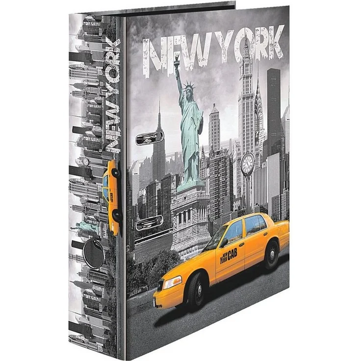 HERMA Aktenordner New York, DIN A4 breit, mit Griffloch und Hebelmechanik, blau – Bild 1