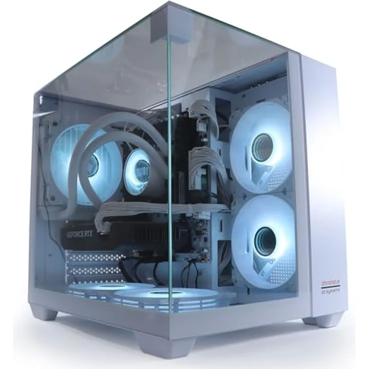 PC Store NCA Chronicle Gaming PC Triorama Intel E5 2678v3, 12 Core, 16 GB RAM, 240 GB SSD, Nvidia GeForce RTX 5050, Wasserkühlung, Windows 11, Weiß, Neu