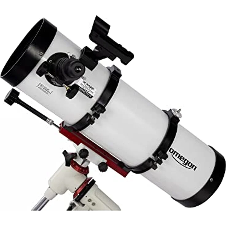 Omegon Teleskop Advanced 130/650 EQ-320, Einsteigerteleskop mit parabolischem Hauptspiegel und stabilem Stativ, LED-Sucher, inklusive zwei Okularen – Bild 4