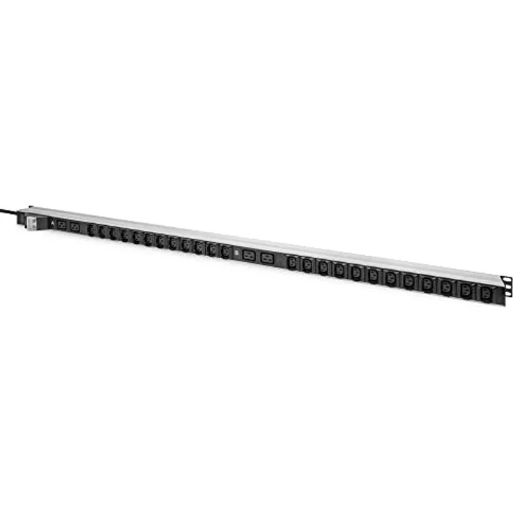 DIGITUS Basis IT PDU, 1-phasig 32A, 24 x C13, 4 x C19, 3 m Zuleitung, IEC 60309 32 A Stecker, Schwarz