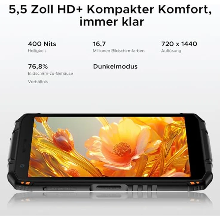 DOOGEE Fire 3 Ultra, Outdoor Smartphone mit 24 GB RAM, 256 GB ROM, 5.5 Zoll HD+, 16MP + 20MP Kameras, 8350mAh Akku, NFC, Face ID, OTG – Bild 3