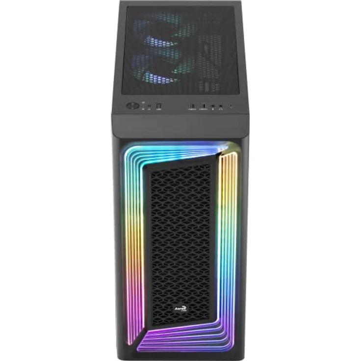Aerocool INTERSTELLAR, ATX RGB Semitower Gehäuse, 3X PWM 120mm ARGB Lüfter + 2X 120mm Lüfter, gehärtetes Glasfenster, Schwarz – Bild 3