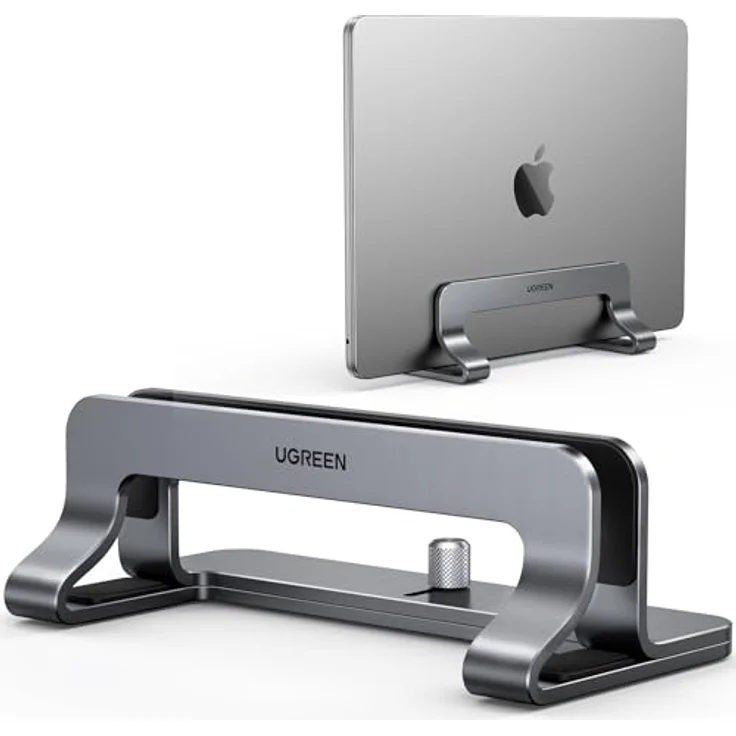 UGREEN 20471 Notebook-Ständer, vertikaler Laptop-Halter aus Aluminium mit einstellbarer Breite und Anti-Rutsch-Schutz für Geräte bis 17,3 Zoll – Bild 1