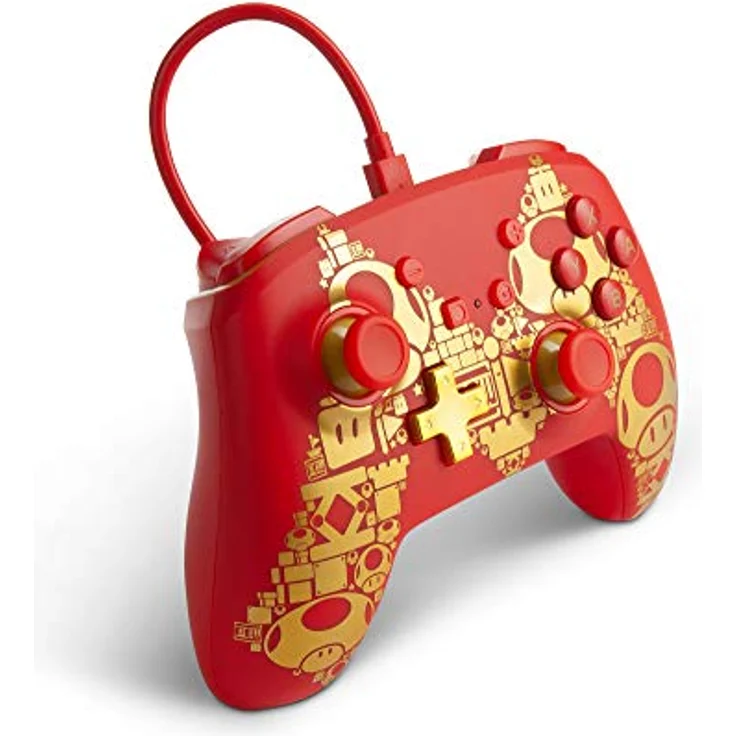 PowerA Enhanced Wired Controller - Golden Mario Rot, Gold (1516987-01) (Switch) – Bild 2
