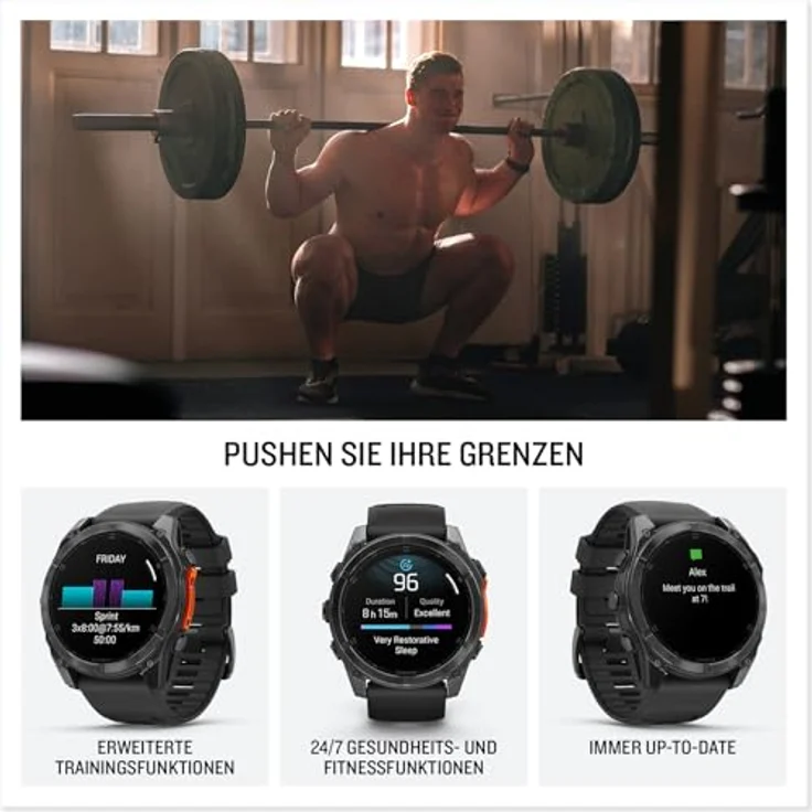 Garmin fēnix 8 47mm, Multisport-Smartwatch mit AMOLED Display, Taschenlampe, Topo-Karten, Telefonie, Music Pay – Bild 4