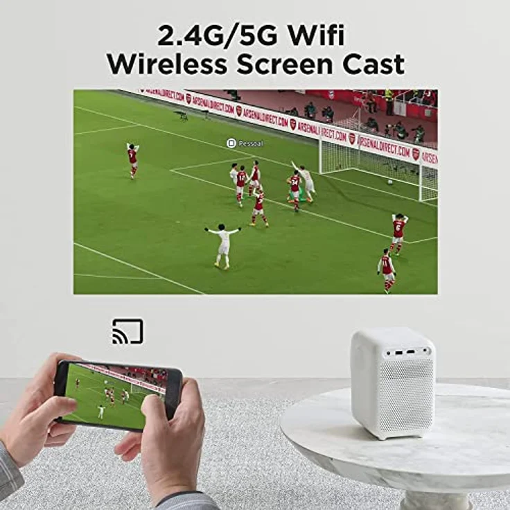 WANBO T4 (Autofokus, Auto-Keystone) Native 1080P Full HD 4K HDR | Android 9.0 | Projektor für Zuhause | LED-Kino | 450ANSI | HDMI ARC | Dolby DTS | WiFi6 | Bluetooth 5.0 – Bild 4