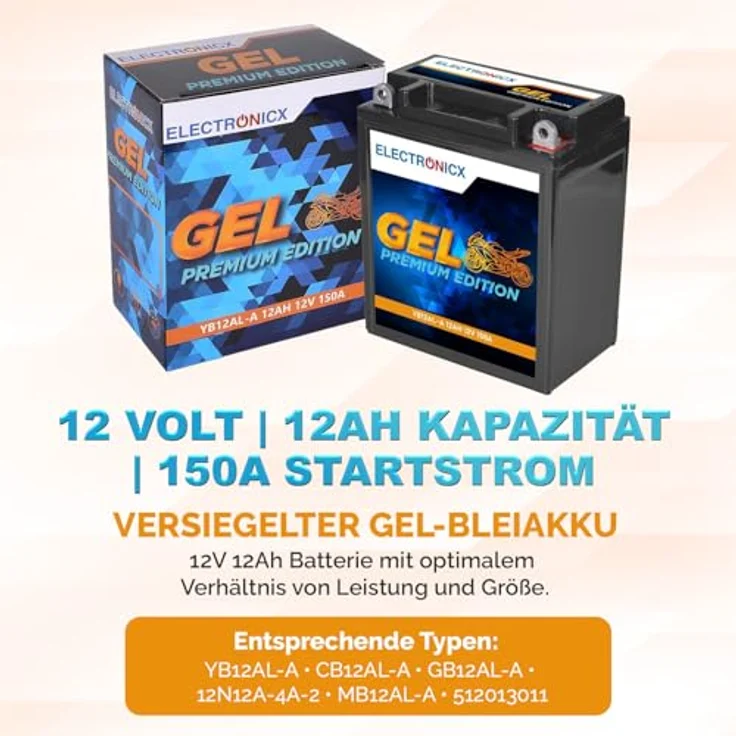 Electronicx Extreme Edition GEL Batterie 12Ah 12V, wartungsfrei, auslaufsicher, vibrationsfest für Motorrad, Roller und Quad – Bild 5