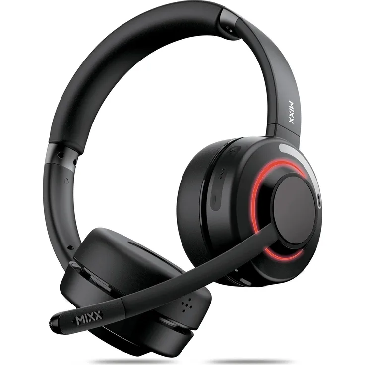 Mixx B20s Wireless Stereo Business Headset mit Dock (Docking, Kabellos, USB-A), Office Headset, Schwarz