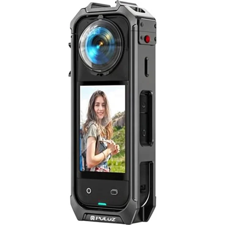 Puluz Metal Protective Case mit Objektivdeckel für Insta360 X5, anodisiertes Aluminium, leichte Bauweise, vibationsreduzierende Magnetbefestigung
